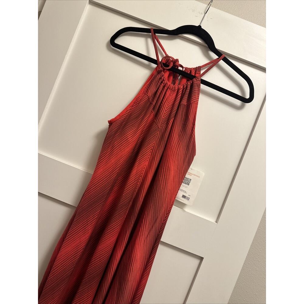 Patagonia Red Striped Sleeveless Full Length Maxi Sun Dress Women’s Medium NEW